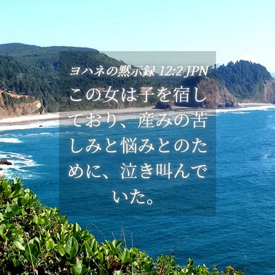 Picture 04 - ヨハネの黙示録 12:2 JPN - この女は子を宿しており、産みの苦 - Bible Verse Picture