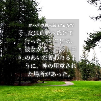 Picture 04 - ヨハネの黙示録 12:6 JPN - 女は荒野へ逃げて行った。そこには - Bible Verse Picture