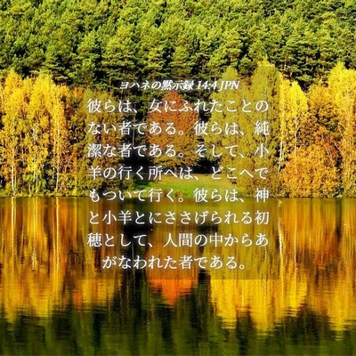 Picture 04 - ヨハネの黙示録 14:4 JPN - 彼らは、女にふれたことのない者で - Bible Verse Picture
