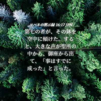 Picture 04 - ヨハネの黙示録 16:17 JPN - 第七の者が、その鉢を空中に傾けた - Bible Verse Picture