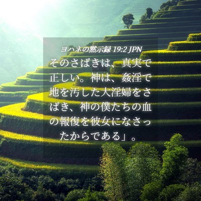 Picture 04 - ヨハネの黙示録 19:2 JPN - そのさばきは、真実で正しい。神は - Bible Verse Picture