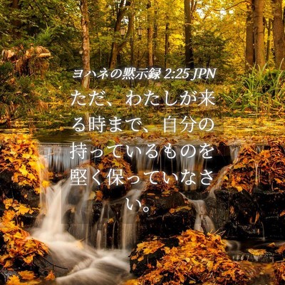 Picture 04 - ヨハネの黙示録 2:25 JPN - ただ、わたしが来る時まで、自分の - Bible Verse Picture