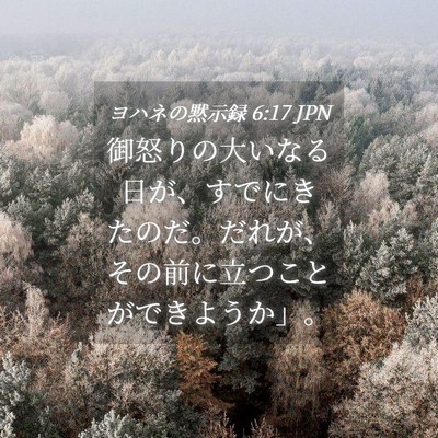 Picture 04 - ヨハネの黙示録 6:17 JPN - 御怒りの大いなる日が、すでにきた - Bible Verse Picture