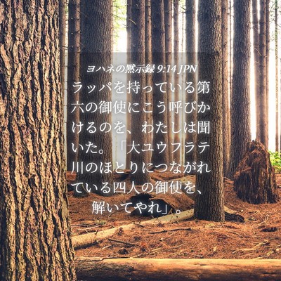 Picture 04 - ヨハネの黙示録 9:14 JPN - ラッパを持っている第六の御使にこ - Bible Verse Picture