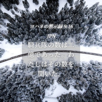 Picture 04 - ヨハネの黙示録 9:16 JPN - 騎兵隊の数は二億であった。わたし - Bible Verse Picture