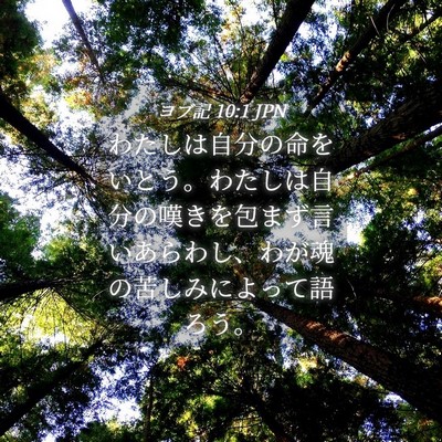 Picture 04 - ヨブ記 10:1 JPN - わたしは自分の命をいとう。わたし - Bible Verse Picture