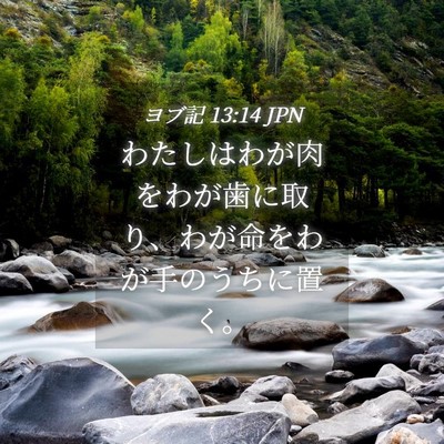 Picture 04 - ヨブ記 13:14 JPN - わたしはわが肉をわが歯に取り、わ - Bible Verse Picture