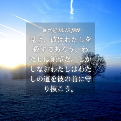 Picture 04 - ヨブ記 13:15 JPN - 見よ、彼はわたしを殺すであろう。 - Bible Verse Picture