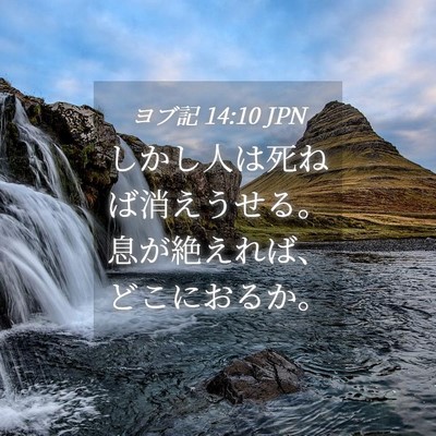 Picture 04 - ヨブ記 14:10 JPN - しかし人は死ねば消えうせる。息が - Bible Verse Picture