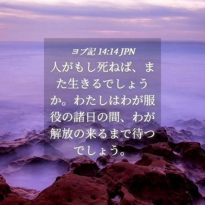 Picture 04 - ヨブ記 14:14 JPN - 人がもし死ねば、また生きるでしょ - Bible Verse Picture
