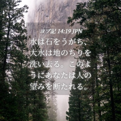 Picture 04 - ヨブ記 14:19 JPN - 水は石をうがち、大水は地のちりを - Bible Verse Picture