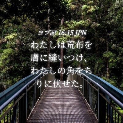 Picture 04 - ヨブ記 16:15 JPN - わたしは荒布を膚に縫いつけ、わた - Bible Verse Picture