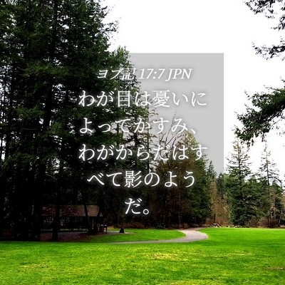 Picture 04 - ヨブ記 17:7 JPN - わが目は憂いによってかすみ、わが - Bible Verse Picture