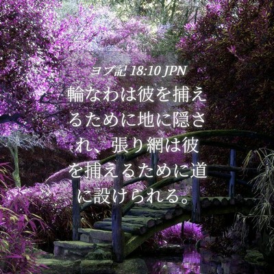 Picture 04 - ヨブ記 18:10 JPN - 輪なわは彼を捕えるために地に隠さ - Bible Verse Picture