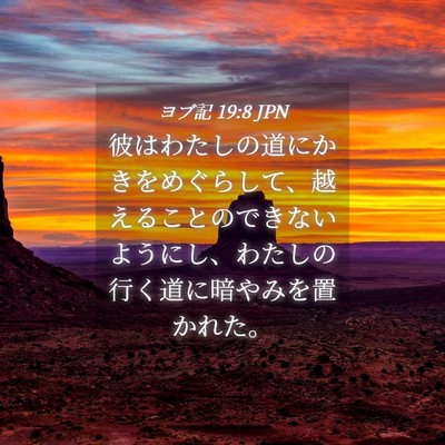 Picture 04 - ヨブ記 19:8 JPN - 彼はわたしの道にかきをめぐらして - Bible Verse Picture