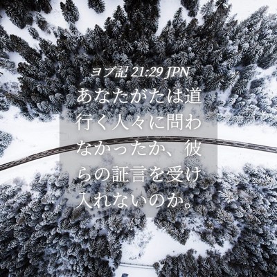Picture 04 - ヨブ記 21:29 JPN - あなたがたは道行く人々に問わなか - Bible Verse Picture