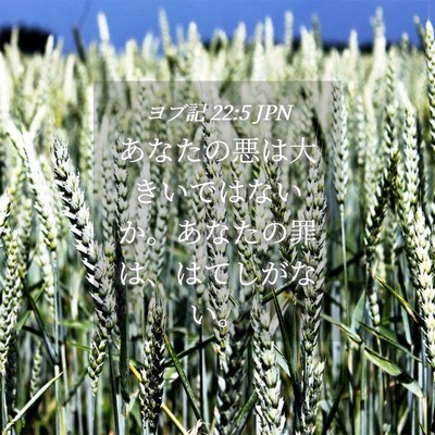 Picture 04 - ヨブ記 22:5 JPN - あなたの悪は大きいではないか。あ - Bible Verse Picture