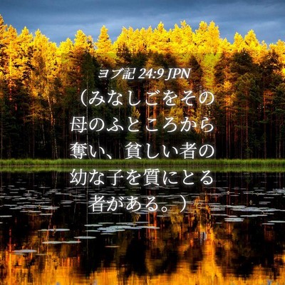 Picture 04 - ヨブ記 24:9 JPN - （みなしごをその母のふところから - Bible Verse Picture