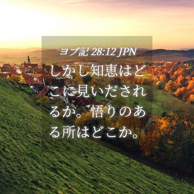 Picture 04 - ヨブ記 28:12 JPN - しかし知恵はどこに見いだされるか - Bible Verse Picture