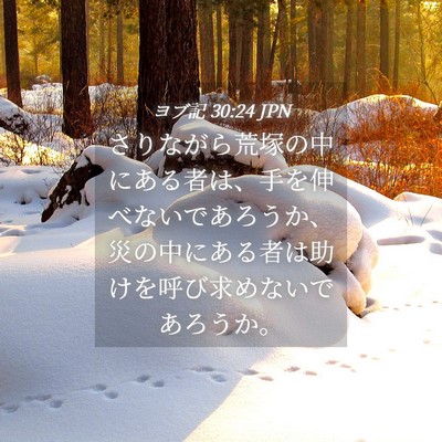 Picture 04 - ヨブ記 30:24 JPN - さりながら荒塚の中にある者は、手 - Bible Verse Picture