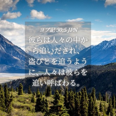 Picture 04 - ヨブ記 30:5 JPN - 彼らは人々の中から追いだされ、盗 - Bible Verse Picture