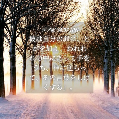 Picture 04 - ヨブ記 34:37 JPN - 彼は自分の罪に、とがを加え、われ - Bible Verse Picture