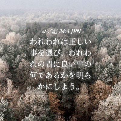 Picture 04 - ヨブ記 34:4 JPN - われわれは正しい事を選び、われわ - Bible Verse Picture