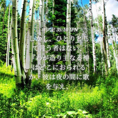 Picture 04 - ヨブ記 35:10 JPN - しかし、ひとりとして言う者はない - Bible Verse Picture