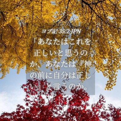 Picture 04 - ヨブ記 35:2 JPN - 「あなたはこれを正しいと思うのか - Bible Verse Picture