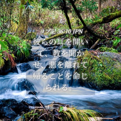 Picture 04 - ヨブ記 36:10 JPN - 彼らの耳を開いて、教を聞かせ、悪 - Bible Verse Picture