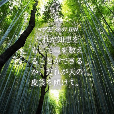 Picture 04 - ヨブ記 38:37 JPN - だれが知恵をもって雲を数えること - Bible Verse Picture