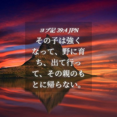 Picture 04 - ヨブ記 39:4 JPN - その子は強くなって、野に育ち、出 - Bible Verse Picture