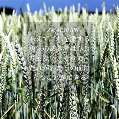 Picture 04 - ヨブ記 41:10 JPN - あえてこれを激する勇気のある者は - Bible Verse Picture