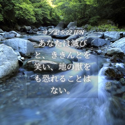 Picture 04 - ヨブ記 5:22 JPN - あなたは滅びと、ききんとを笑い、 - Bible Verse Picture