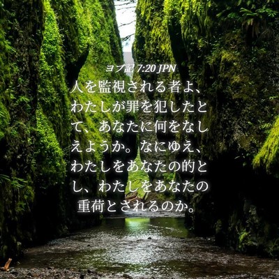 Picture 04 - ヨブ記 7:20 JPN - 人を監視される者よ、わたしが罪を - Bible Verse Picture