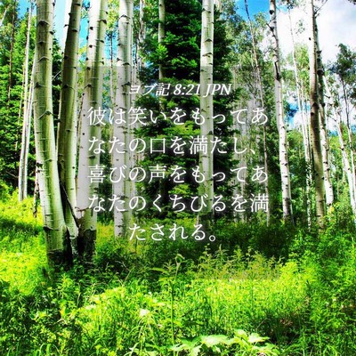 Picture 04 - ヨブ記 8:21 JPN - 彼は笑いをもってあなたの口を満た - Bible Verse Picture