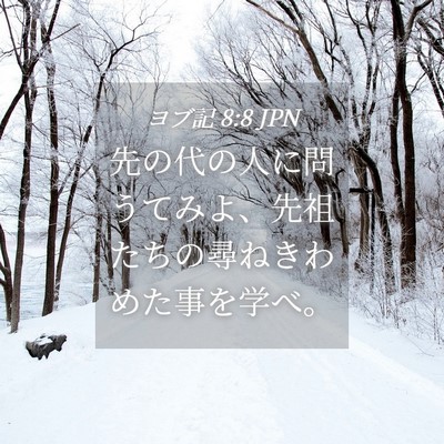 Picture 04 - ヨブ記 8:8 JPN - 先の代の人に問うてみよ、先祖たち - Bible Verse Picture
