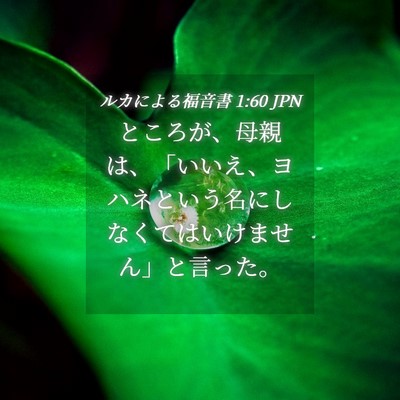 Picture 04 - ルカによる福音書 1:60 JPN - ところが、母親は、「いいえ、ヨハ - Bible Verse Picture