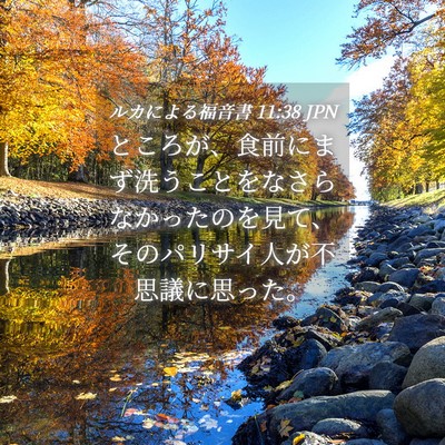 Picture 04 - ルカによる福音書 11:38 JPN - ところが、食前にまず洗うことをな - Bible Verse Picture
