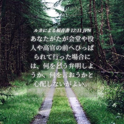 Picture 04 - ルカによる福音書 12:11 JPN - あなたがたが会堂や役人や高官の前 - Bible Verse Picture