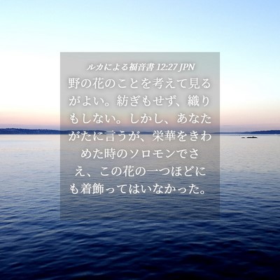 Picture 04 - ルカによる福音書 12:27 JPN - 野の花のことを考えて見るがよい。 - Bible Verse Picture