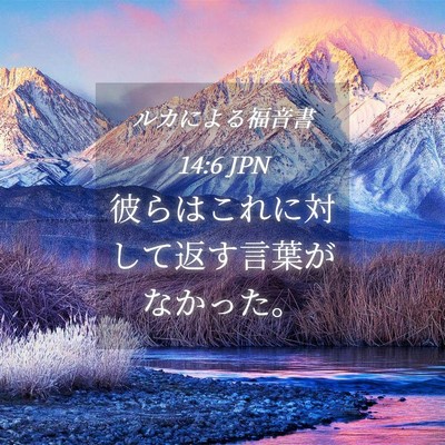 Picture 04 - ルカによる福音書 14:6 JPN - 彼らはこれに対して返す言葉がなか - Bible Verse Picture