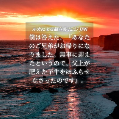 Picture 04 - ルカによる福音書 15:27 JPN - 僕は答えた、『あなたのご兄弟がお - Bible Verse Picture