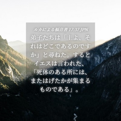 Picture 04 - ルカによる福音書 17:37 JPN - 弟子たちは「主よ、それはどこであ - Bible Verse Picture