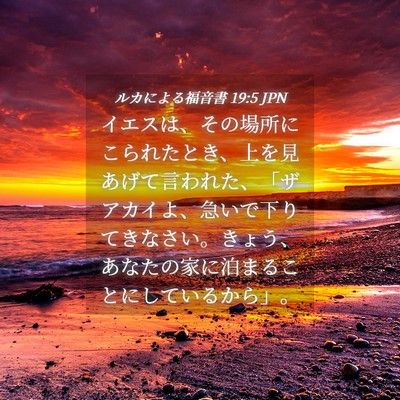 Picture 04 - ルカによる福音書 19:5 JPN - イエスは、その場所にこられたとき - Bible Verse Picture