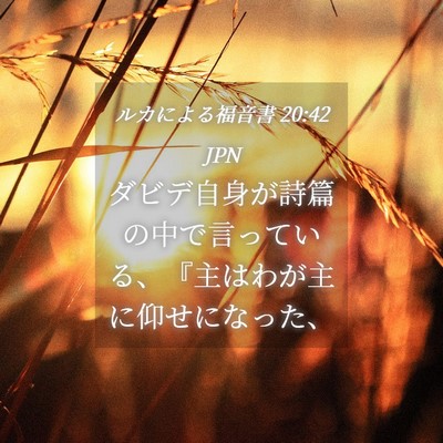 Picture 04 - ルカによる福音書 20:42 JPN - ダビデ自身が詩篇の中で言っている - Bible Verse Picture