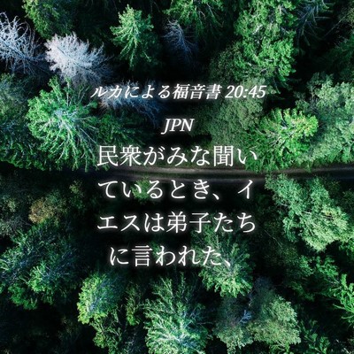 Picture 04 - ルカによる福音書 20:45 JPN - 民衆がみな聞いているとき、イエス - Bible Verse Picture