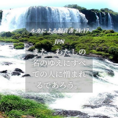Picture 04 - ルカによる福音書 21:17 JPN - また、わたしの名のゆえにすべての - Bible Verse Picture