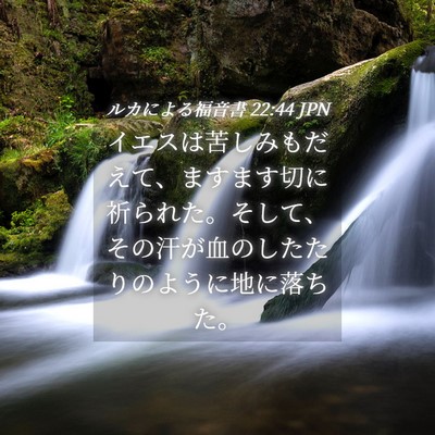 Picture 04 - ルカによる福音書 22:44 JPN - イエスは苦しみもだえて、ますます - Bible Verse Picture