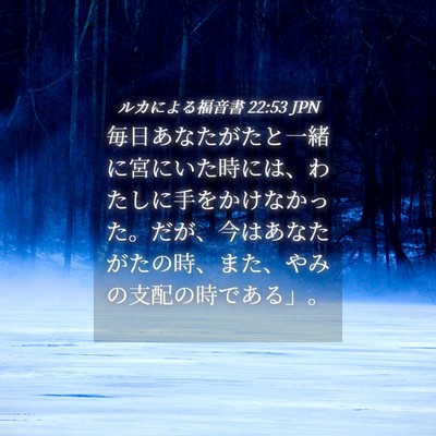 Picture 04 - ルカによる福音書 22:53 JPN - 毎日あなたがたと一緒に宮にいた時 - Bible Verse Picture